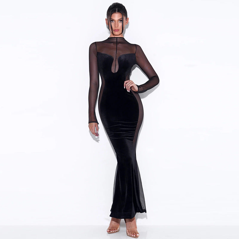 Fashion Round Neck Backless Dress