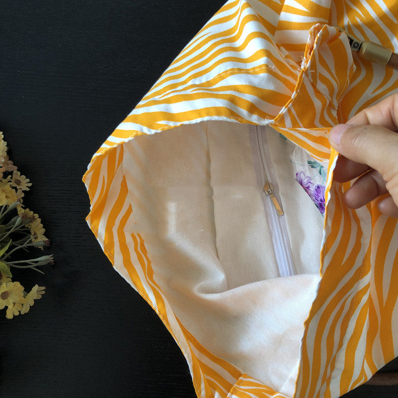 Retro Yellow Zebra Pattern Bag