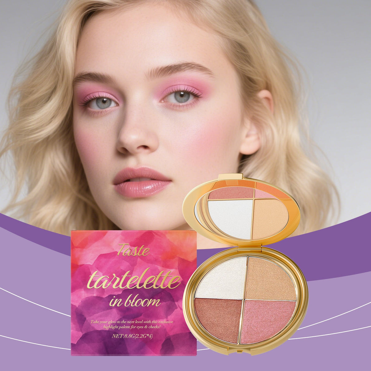 Highlighter, Eyeshadow, And Blush Palette 8.8g