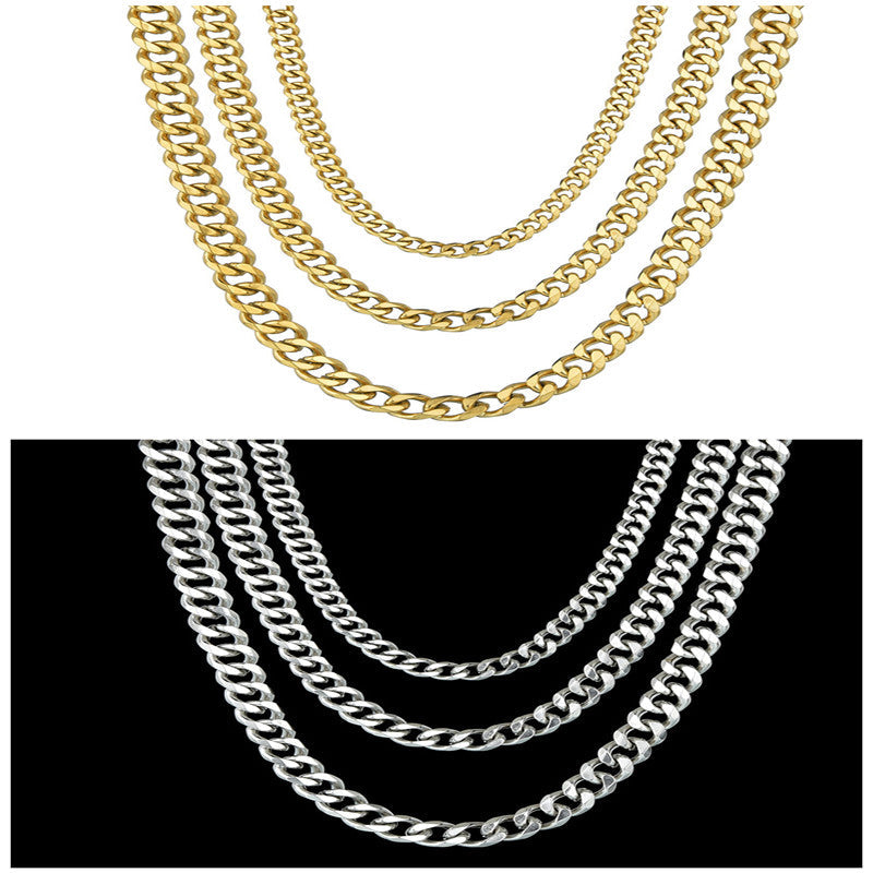 Six-sided Cuban Sweater Chain Simple Personality