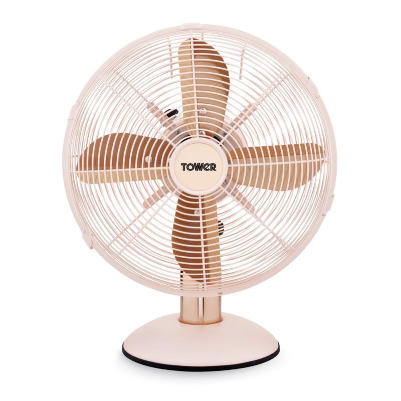 Tower Pink Cavaletto 12 Inch Metal Desk Fan