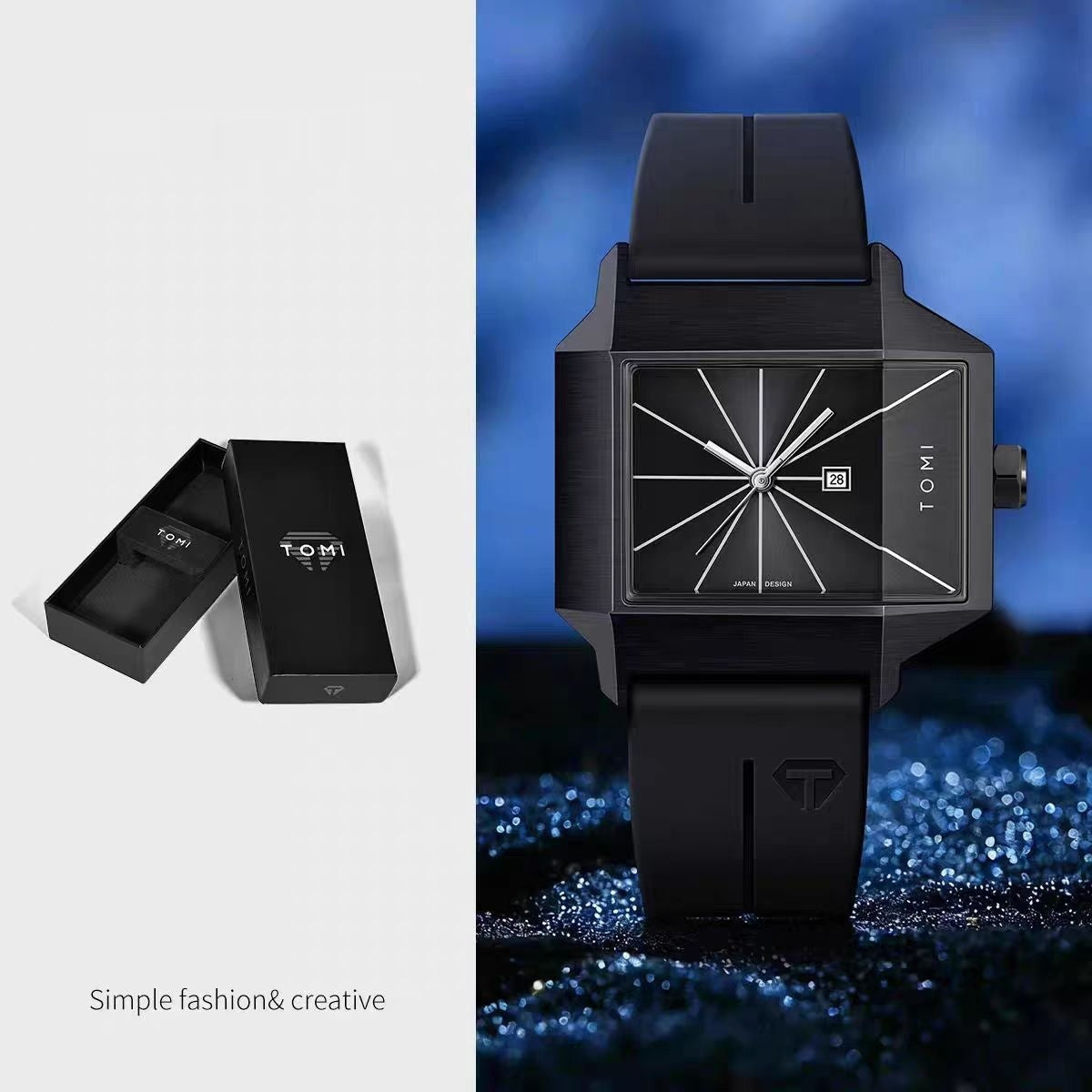 Rectangular-plate Mens And Womens Watches