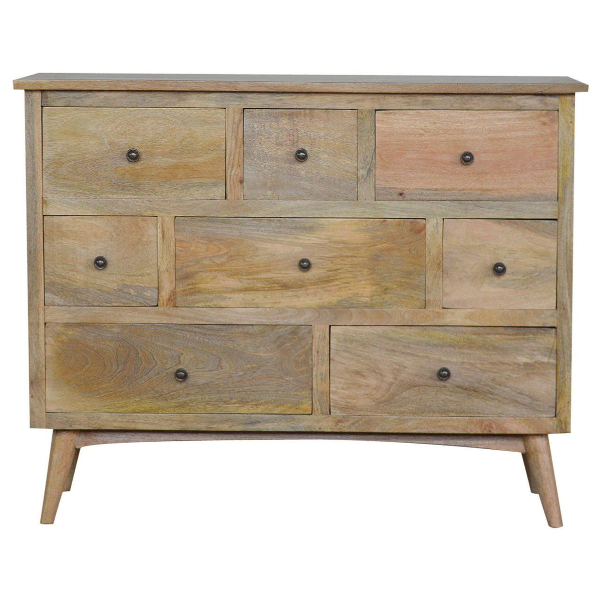 Artisan Oak-ish Solid Wood 8 Drawer Chest