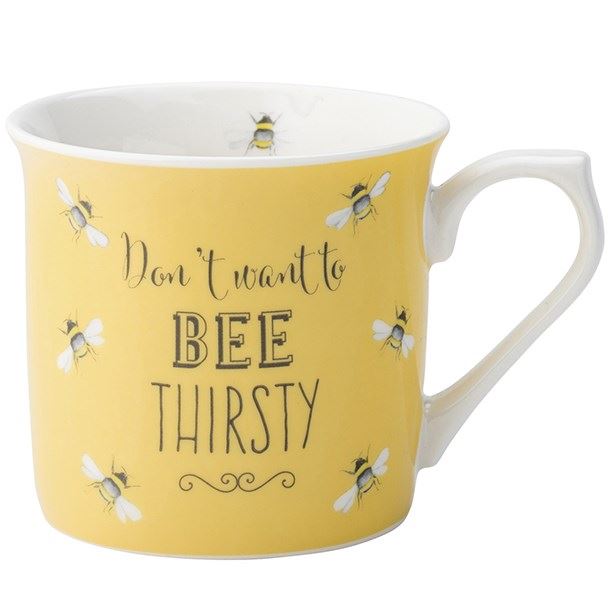 Bee Happy Yellow Mug