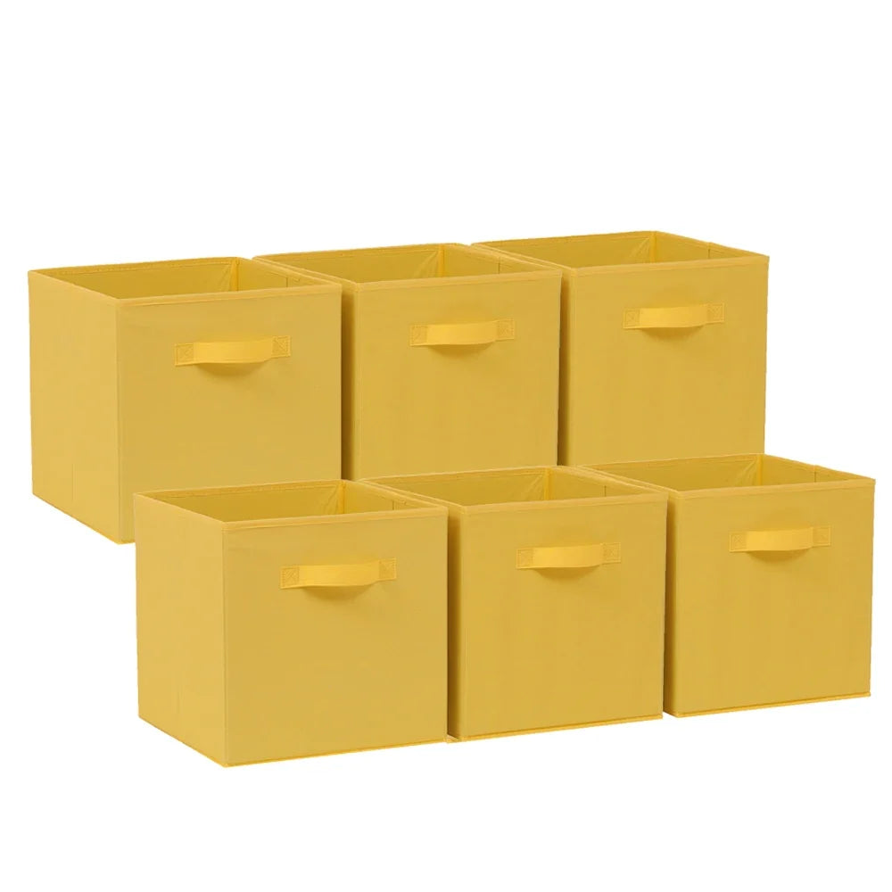 6 Pack Fabric Storage Cube Box - 30cm Foldable Organiser Boxes Home Organisation