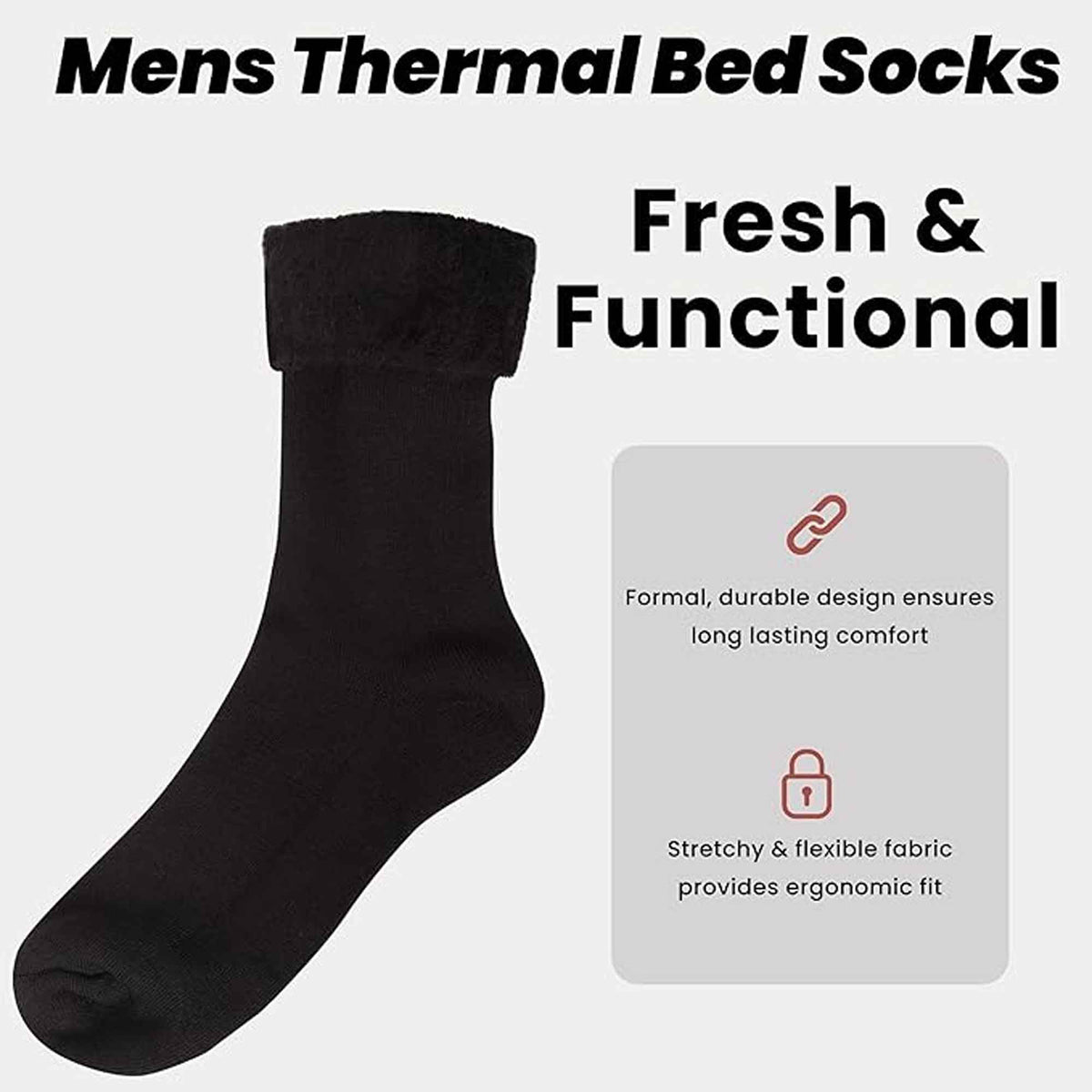 Sock Stack Men's Thermal Fluffy Bed Socks 6 Pairs Ultra Soft Insulated Warm Lounging