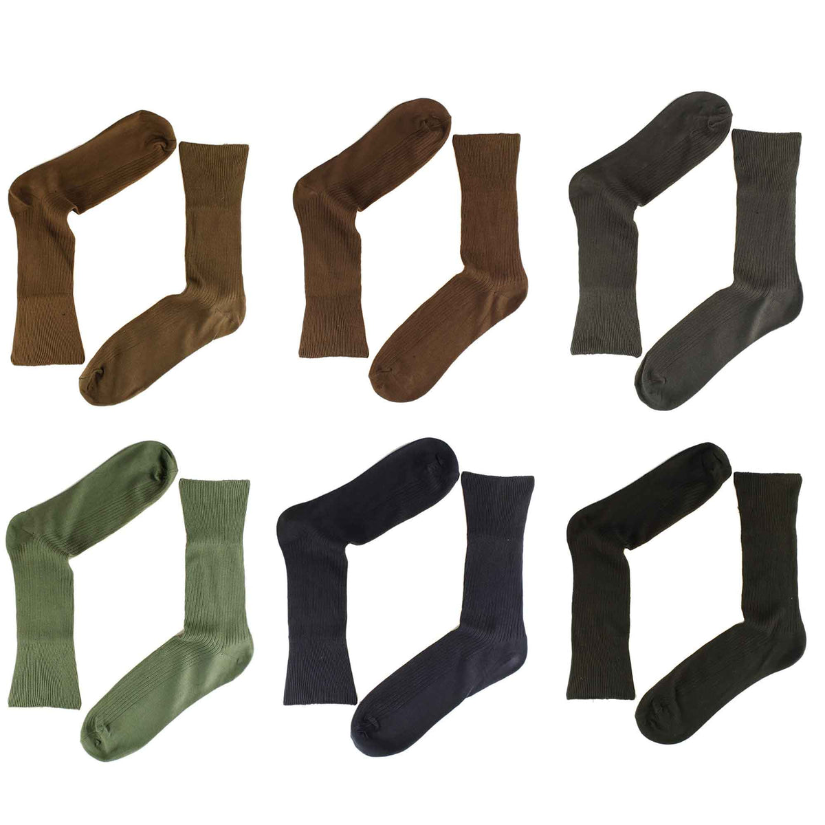Sock Stack Mens 100% Cotton Loose Top Non Elastic Diabetic Friendly Socks 6 Pairs