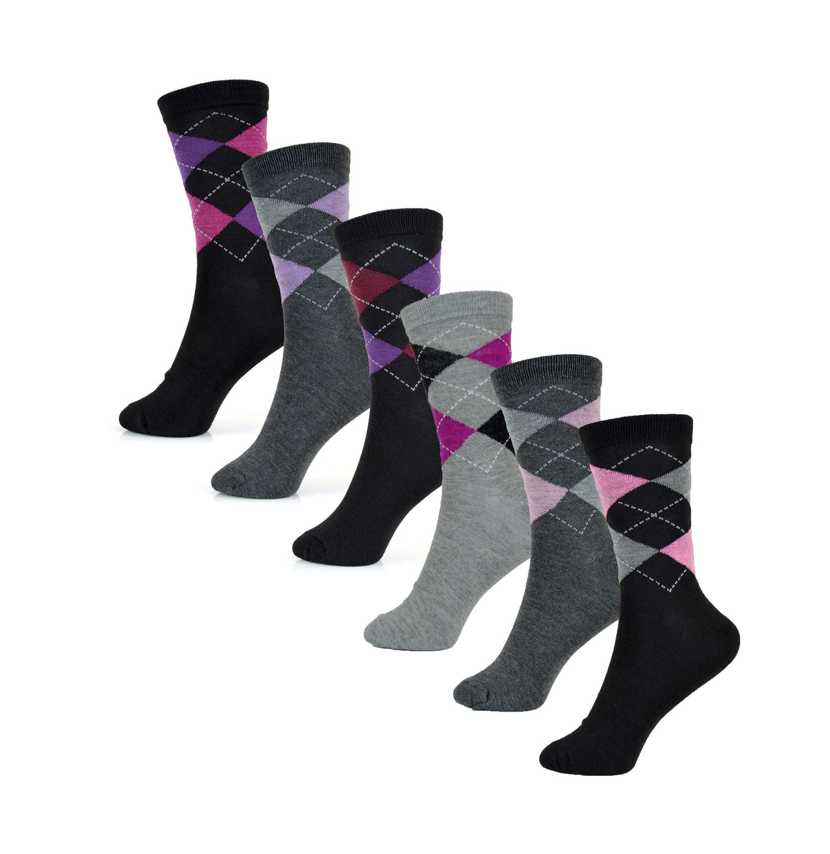 Sock Stack Womens Cotton Rich Socks 6 Pairs UK Size 4-7 Breathable Durable Reinforced Heel Toe Multipack Value