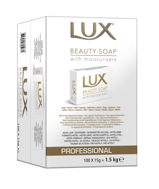 Jabón de belleza profesional Lux con humectantes 100 x 15g