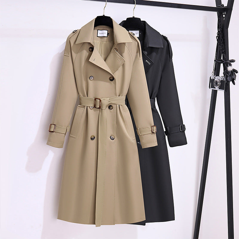Women's Elegant Mid-Length Trench Coat | Classic Style, All-Season Wear