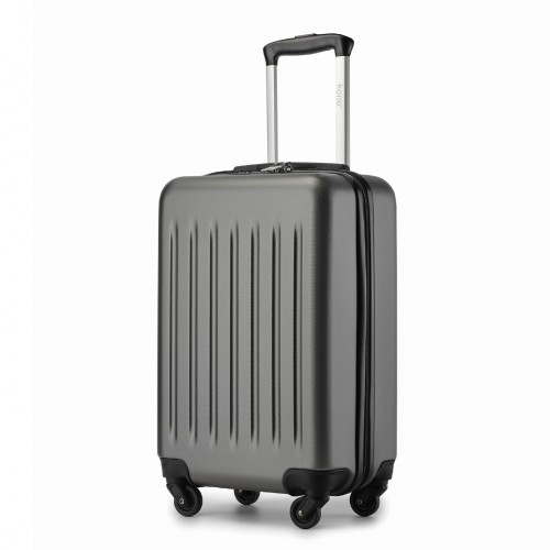 KSK2477 - Kono Durable 20 Inch Lightweight ABS Vertical Textured Carry-On Suitcase with Secure 3-Digit Lock - Grey
