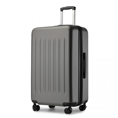 KSK2477 - Kono Durable 28 Inch Expandable ABS Vertical Textured Hard Shell Suitcase with Secure 3-Digit Lock - Grey