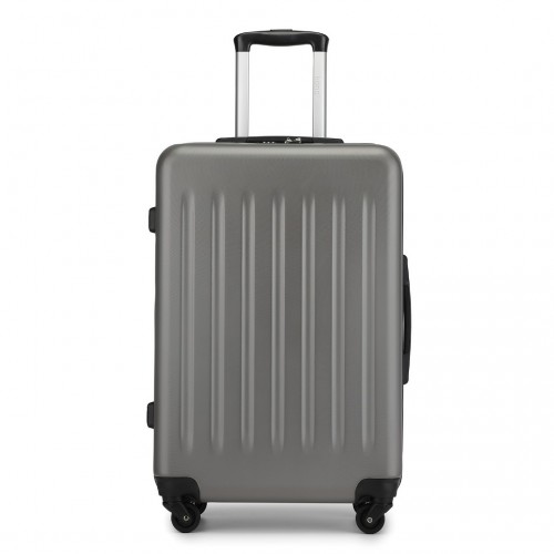 KSK2477 - Kono Durable 24 Inch Lightweight ABS Vertical Textured Check-in Suitcase with Secure 3-Digit Lock - Grey