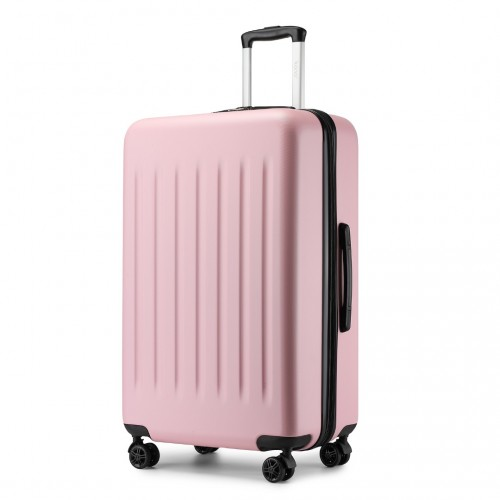 KSK2477 - Kono Durable 28 Inch Expandable ABS Vertical Textured Hard Shell Suitcase with Secure 3-Digit Lock - Pink
