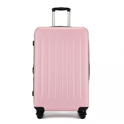 KSK2477 - Kono Durable 28 Inch Expandable ABS Vertical Textured Hard Shell Suitcase with Secure 3-Digit Lock - Pink