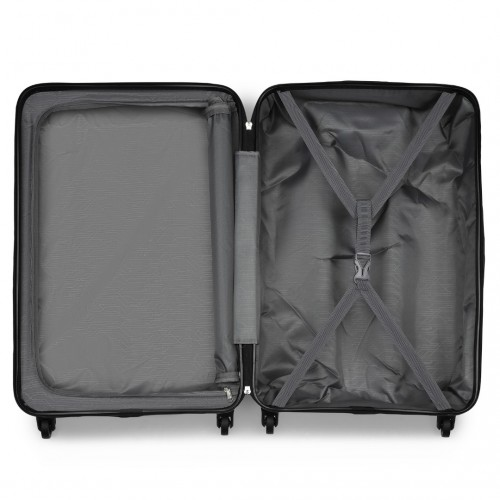 KSK2477 - Kono Durable 28 Inch Expandable ABS Vertical Textured Hard Shell Suitcase with Secure 3-Digit Lock - Pink