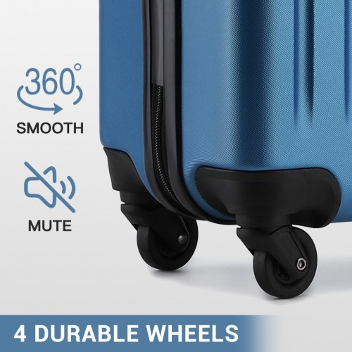 KSK2477 - Kono Durable 28 Inch Expandable ABS Vertical Textured Hard Shell Suitcase with Secure 3-Digit Lock - Navy