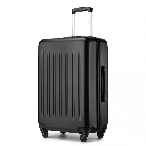 KSK2477 - Kono Durable 24 Inch Lightweight ABS Vertical Textured Check-in Suitcase with Secure 3-Digit Lock - Black
