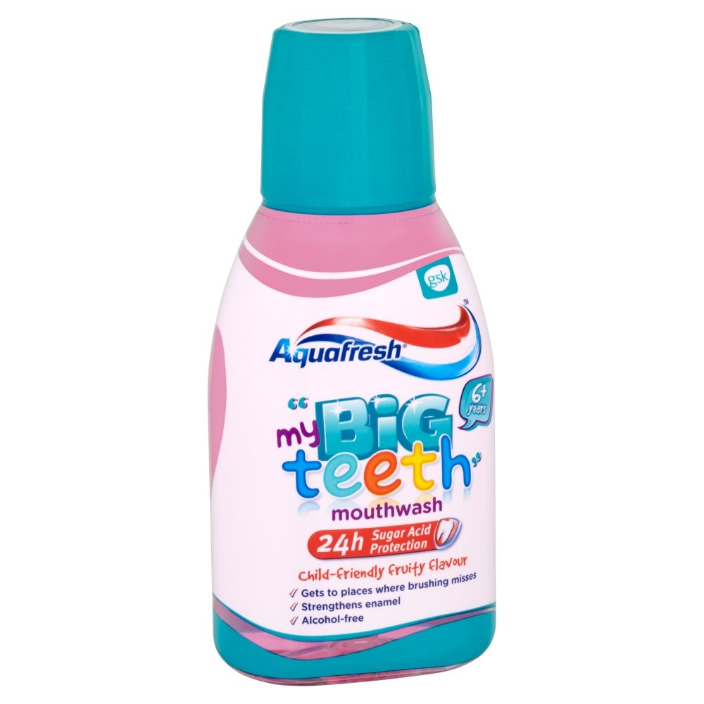 Aquafresh Kids Mouthwash Big Teeth Child-Friendly Fruity Flavour 6-8 Years 300 ml