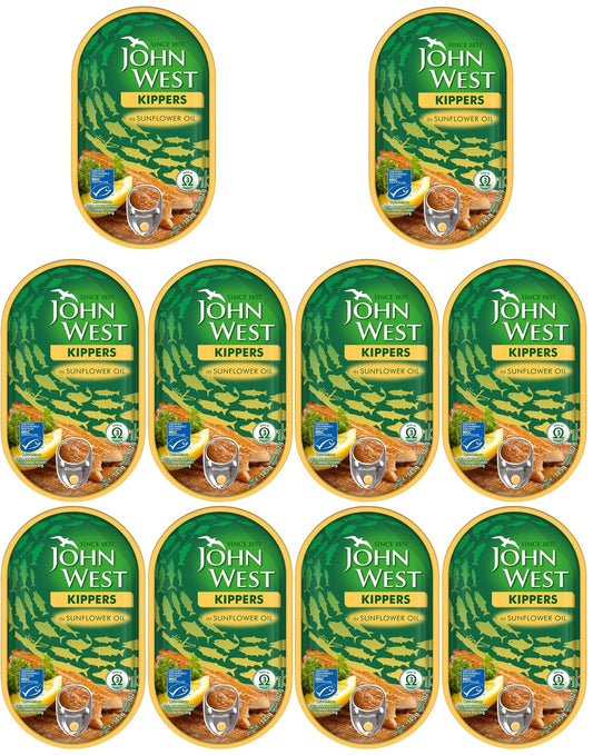 John West Kipper Fillets in Sunflower Oil - 10 x 145g