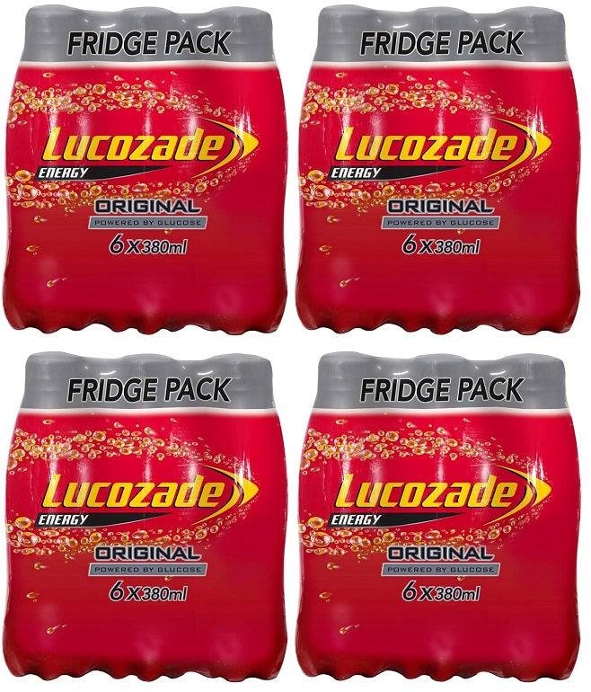 4 x Lucozade Energy Original Paquete de 6 - 6X380ML