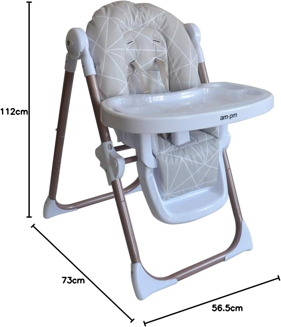 My Babiie MBHC8 Christina Milian AM:PM Geometric Mocha Premium Highchair