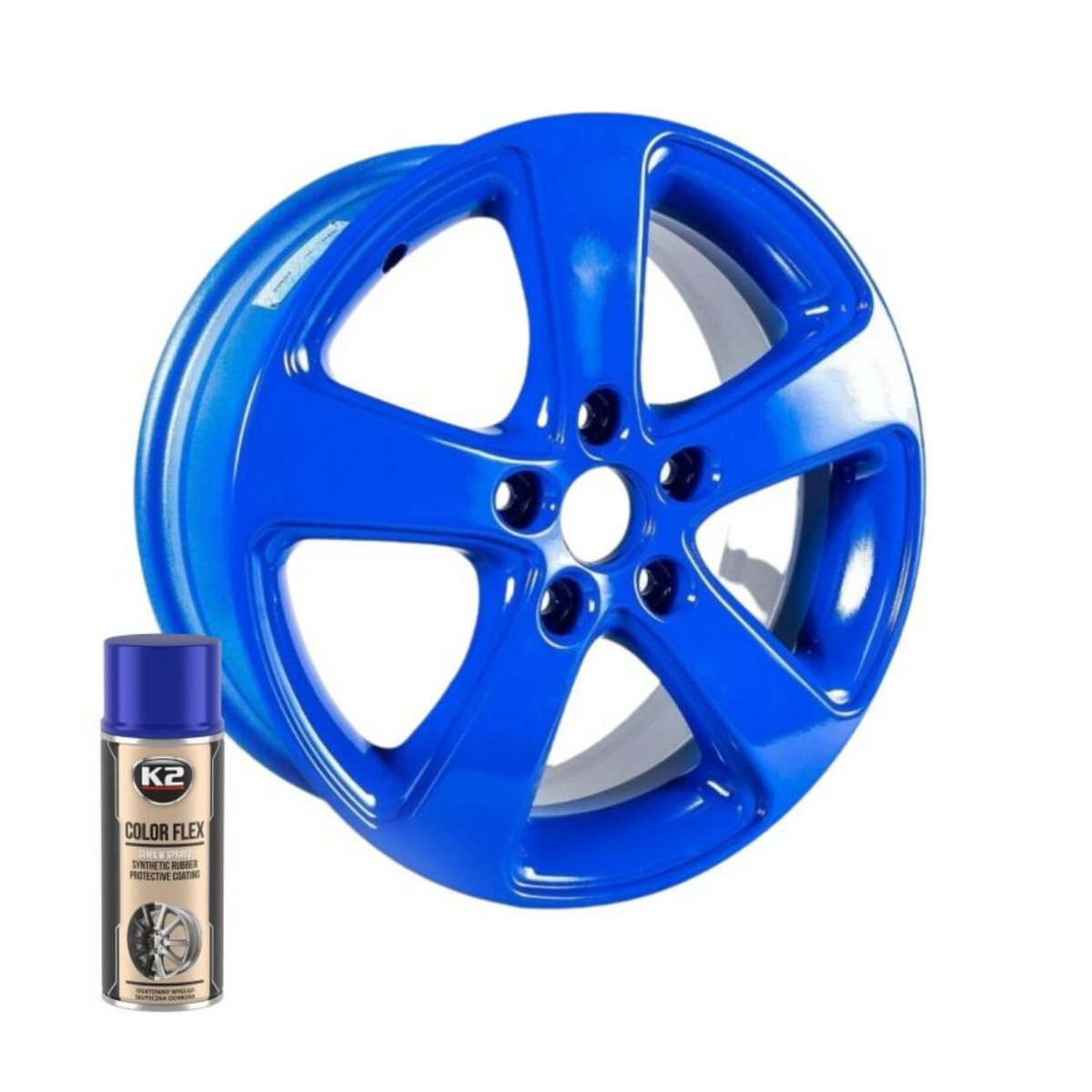 K2 COLOR FLEX Rubber Spray Blue - 400ml for Protective Coating
