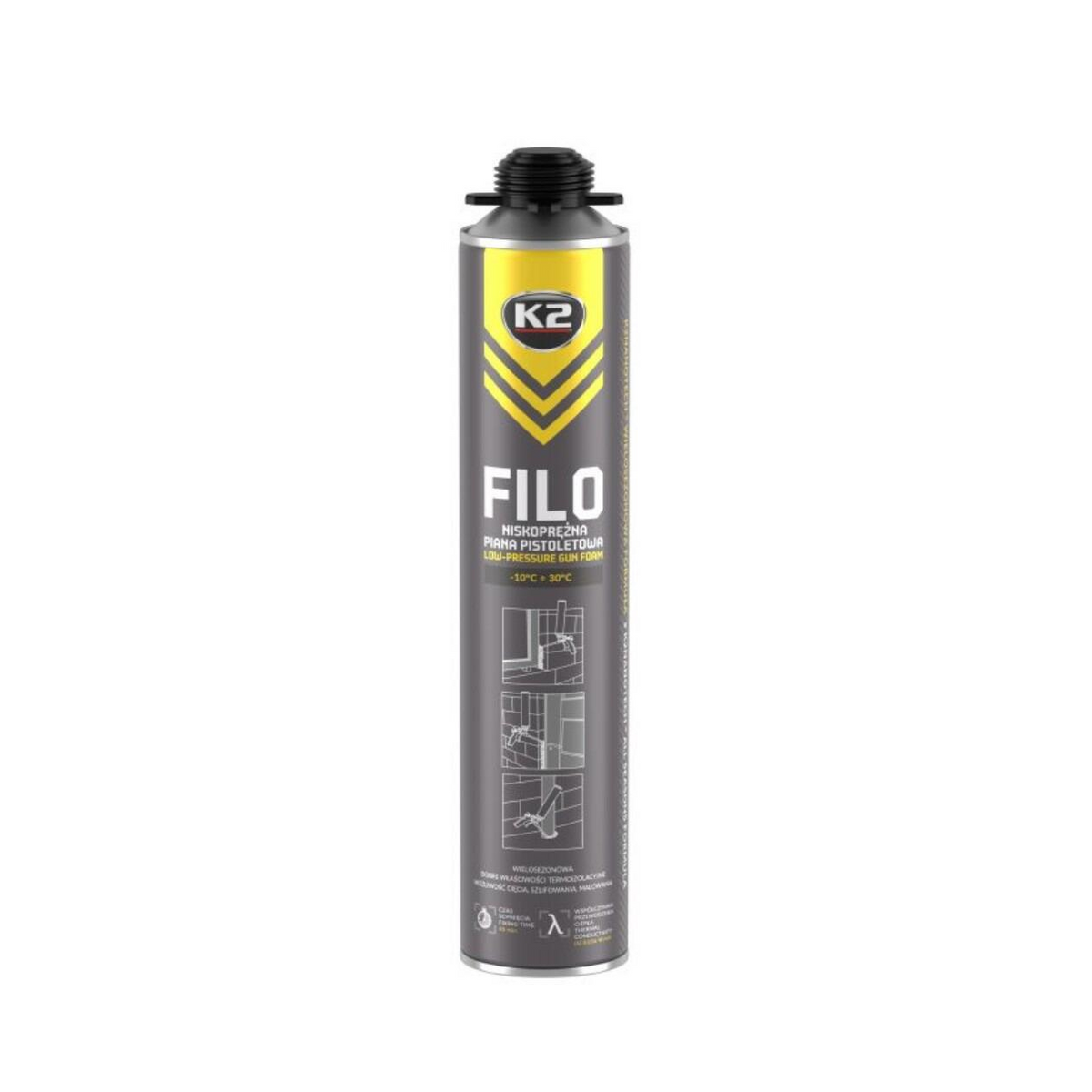 K2 Pistol Mounting Foam 750ml - Low-Pressure Multi-Season Assembly Foam
