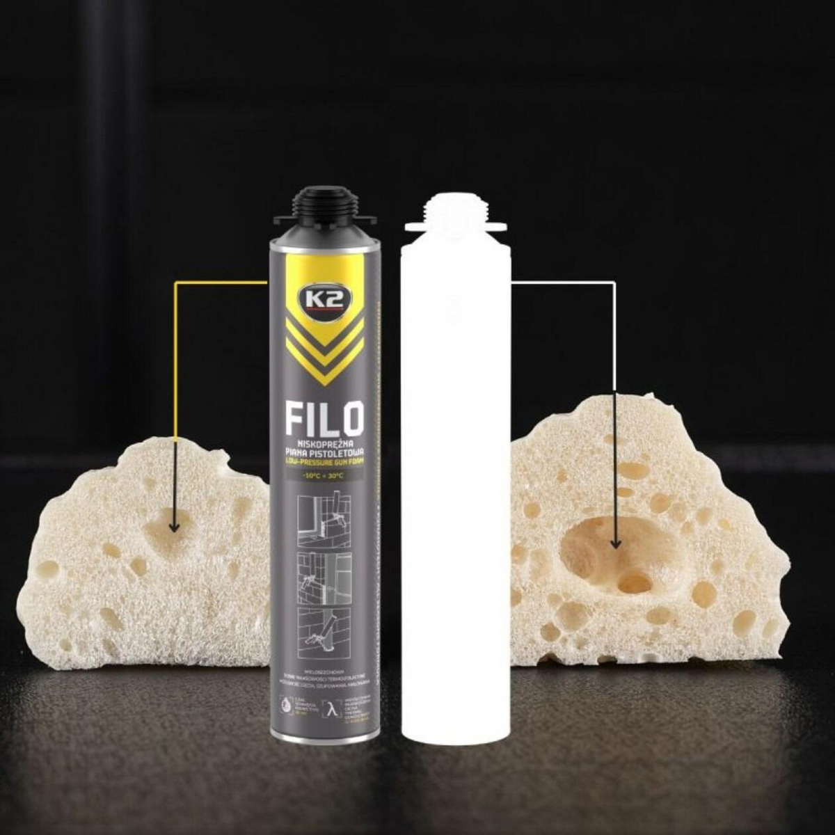K2 Pistol Mounting Foam 750ml - Low-Pressure Multi-Season Assembly Foam