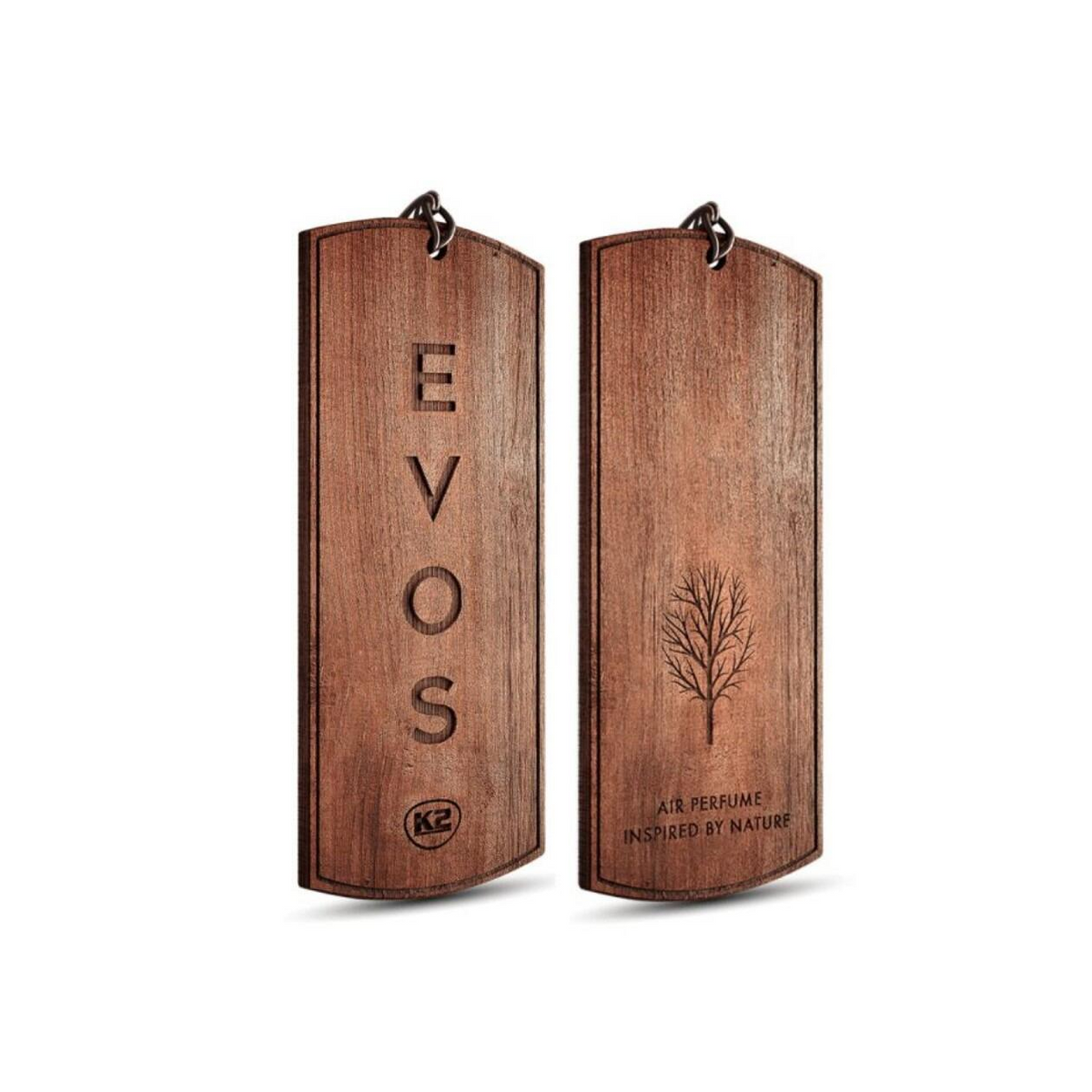 K2 EVOS HUNTER Wooden Hanger Car Air Freshener - Bergamot, Geranium, and Moss