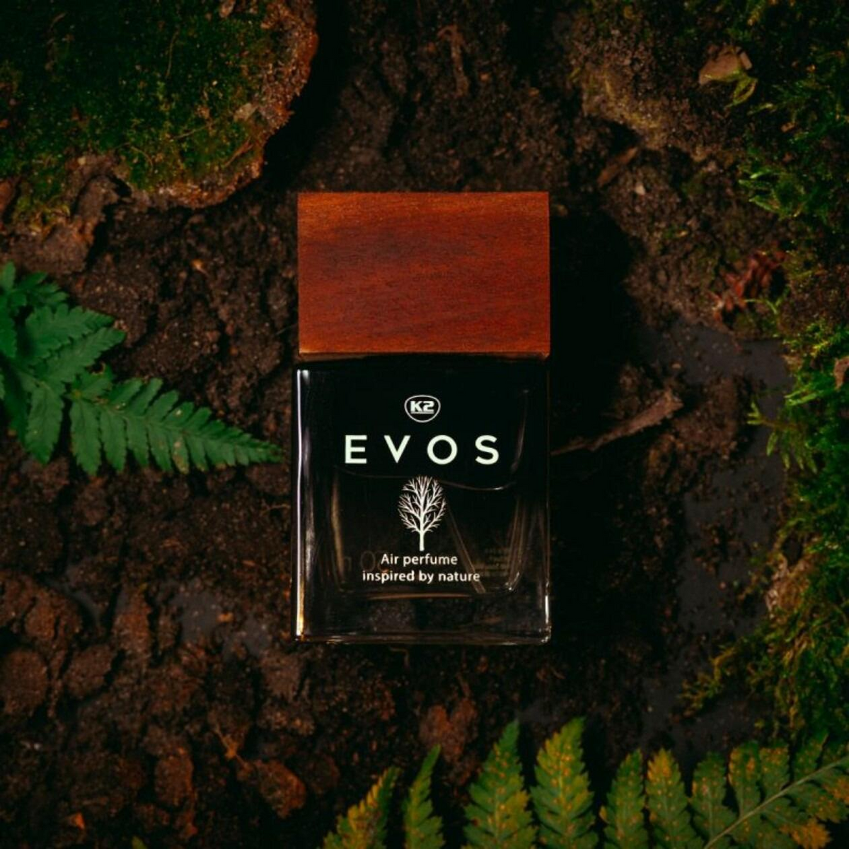 K2 EVOS HUNTER Car Perfume - 50ml Bergamot, Geranium, and Moss Scent