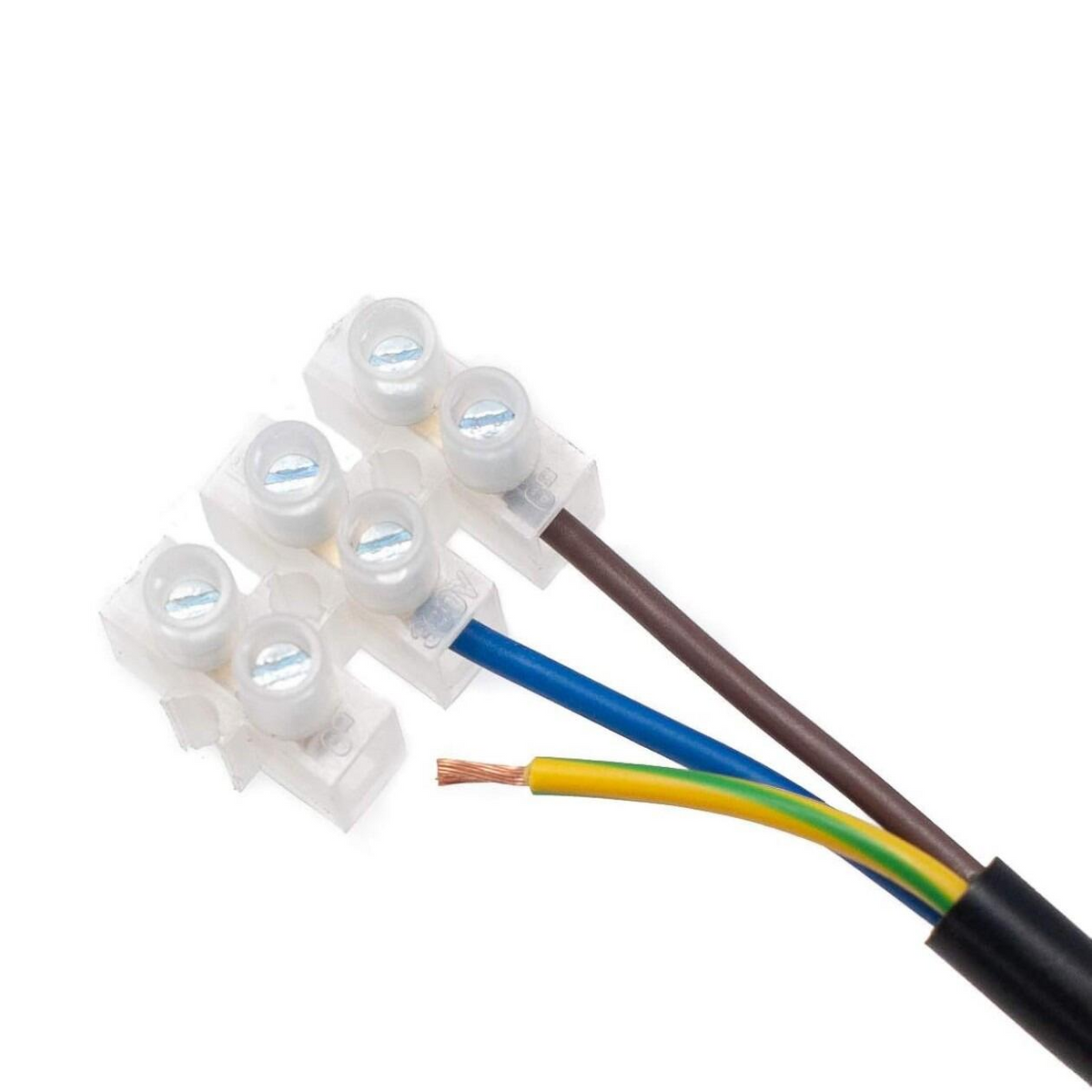 Chocolate Terminal Block Connector Strip Bundle - 3, 5, 10, 15 Amp (4 Strips)