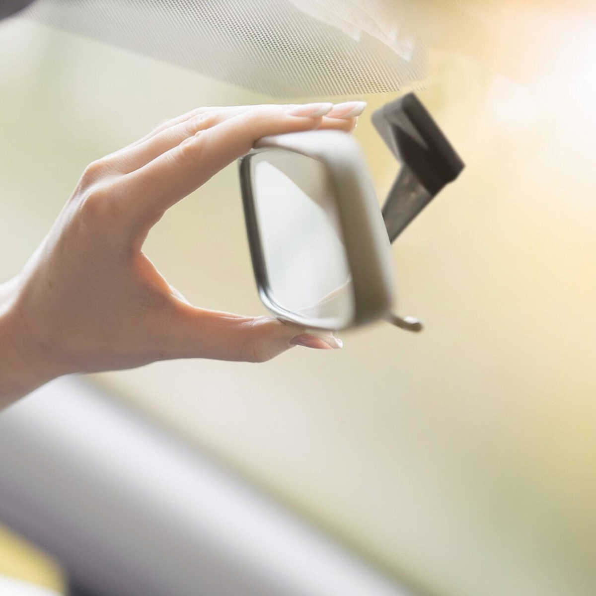Universal Car Interior Large Stick-On Dipping Mirror - 210x50mm for Extra Visibility