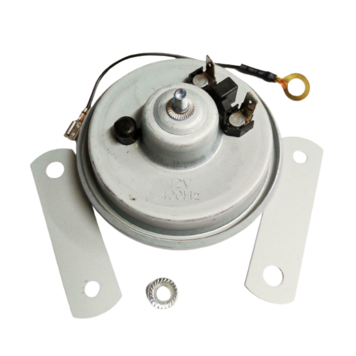 Universal 12V Disc Horn - High Tone, 110dB Output with Fly Lead & Bracket
