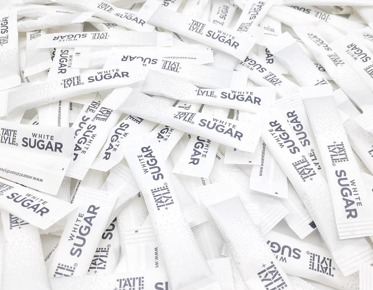 Tate & Lyle Sugar Individual Sticks Sachets White and Brown Demerara Granulated