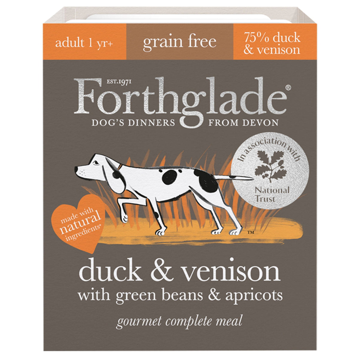 Forthglade Adult Grain Free Gourmet Complete Duck and Venison395g - Case of 7