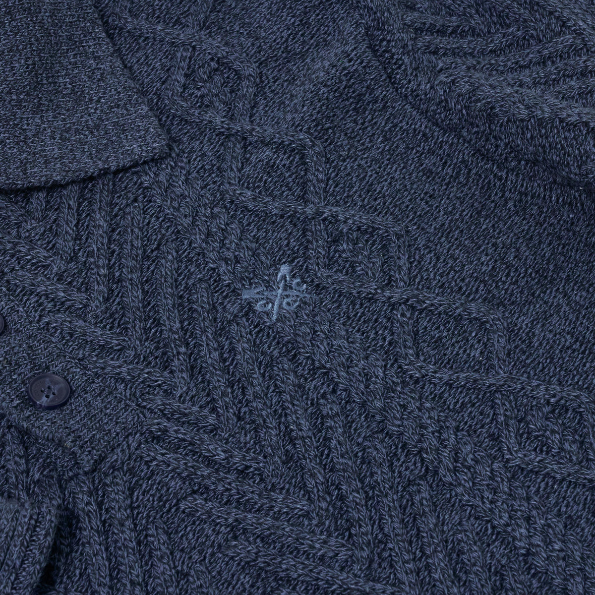 Crew Clothing Company Cable Knit Button Neck Jumper