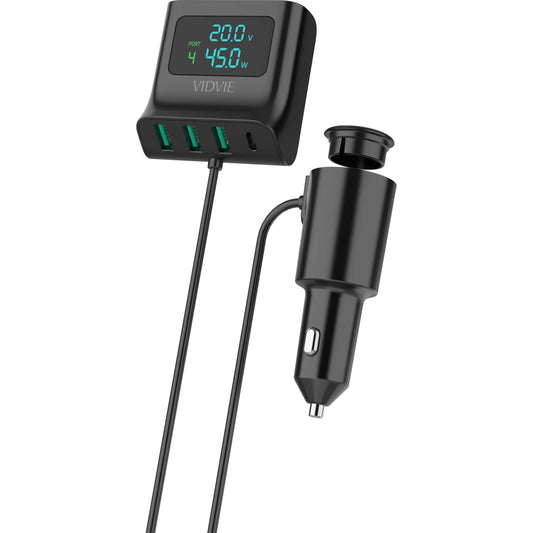 VIDVIE CC527 150W Car Charger HUB – 4 USB + Type-C Multifunctional Expansion