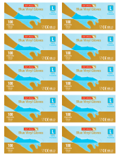 10 x Kochhandschuhe Puderfrei Groß Blau