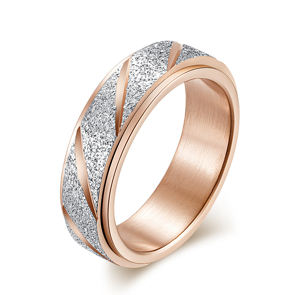 Women's Fashion Frosted Slash Swivel Ring