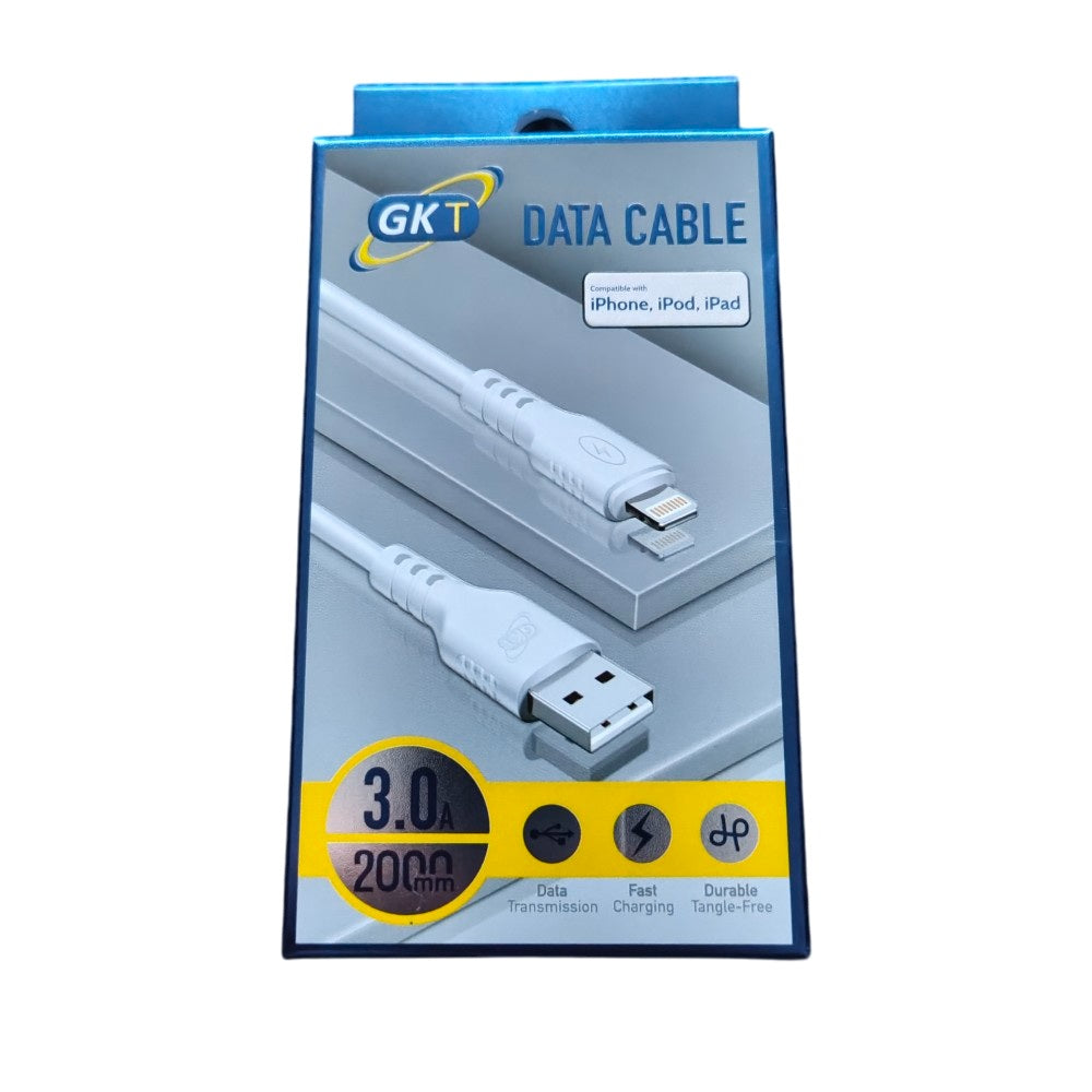 GK Telecom White 8-Pin to USB Cable - 2m