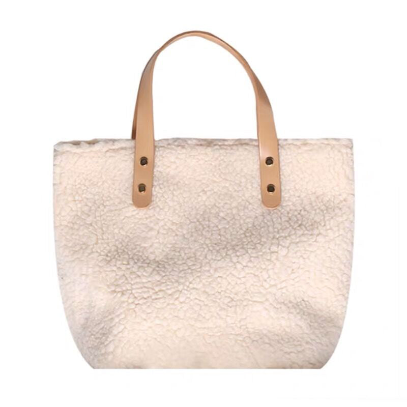 Lamb wool shoulder bag