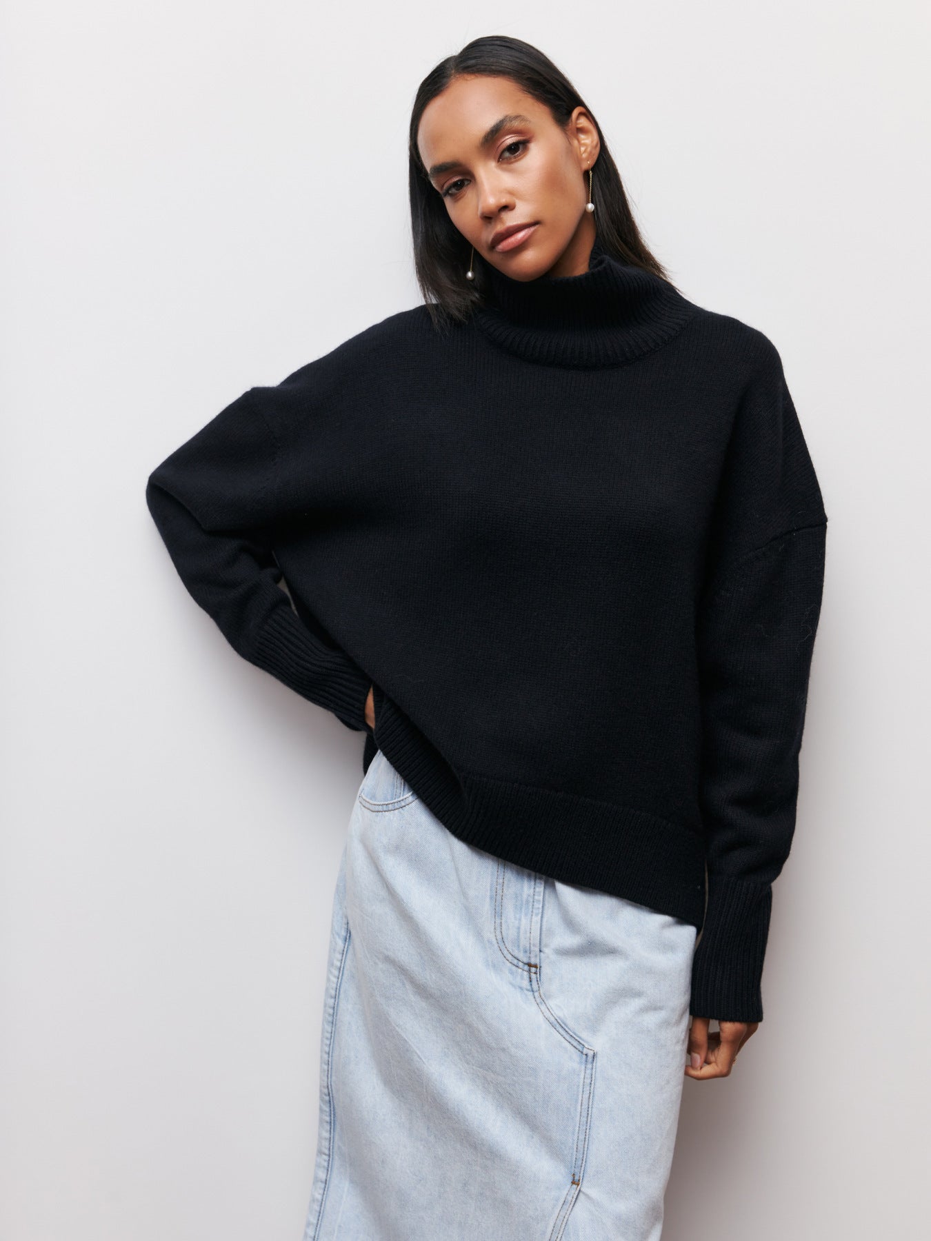 Women's Turtleneck Sweater – Soft Knit Long Sleeve Pullover