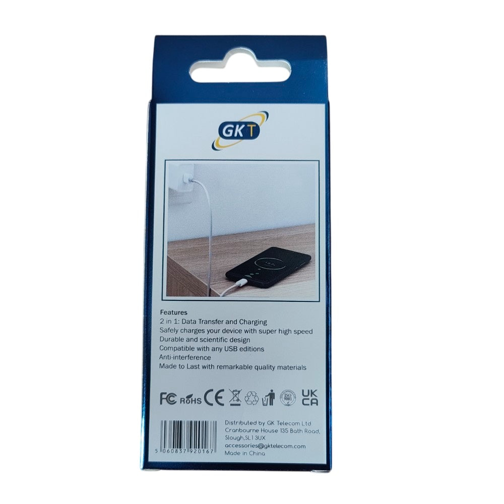 GK Telecom White USB-C to USB Cable - 2m