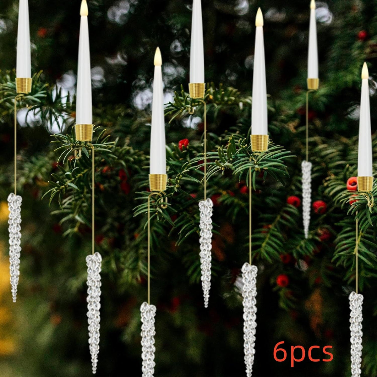 Christmas Candle LED Indoor Holiday Christmas Tree Ornaments  Festive Atmosphere Decoration Christmas Pendant