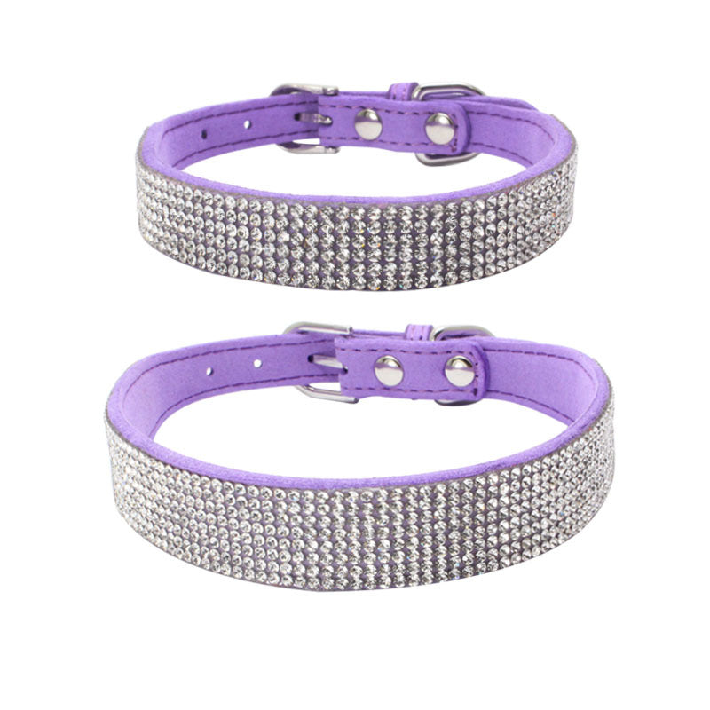 Adjustable Suede Leather Dog Collar Leash Set