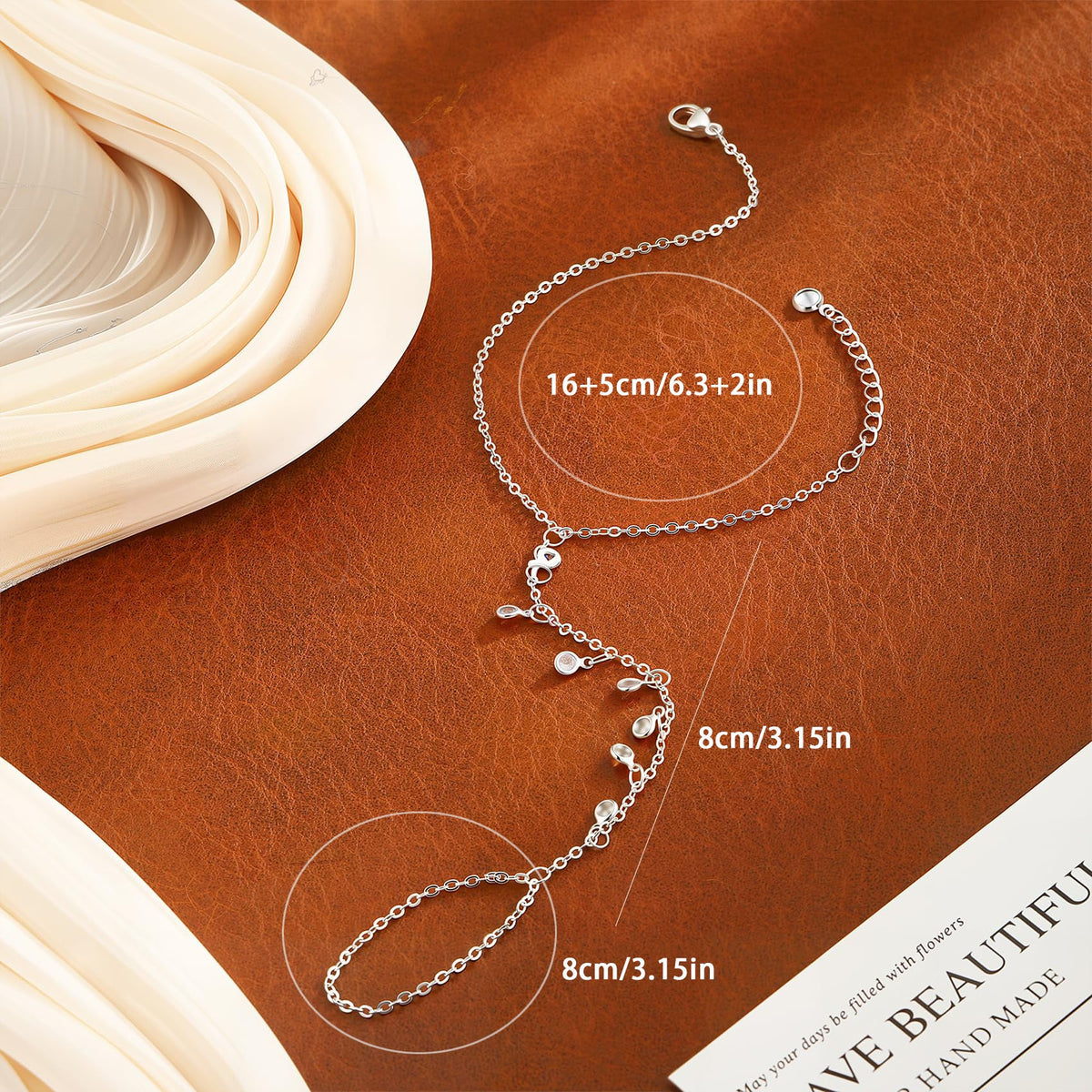 Stainless Steel 18K Gold-plated Chain Linked Finger Bracelet