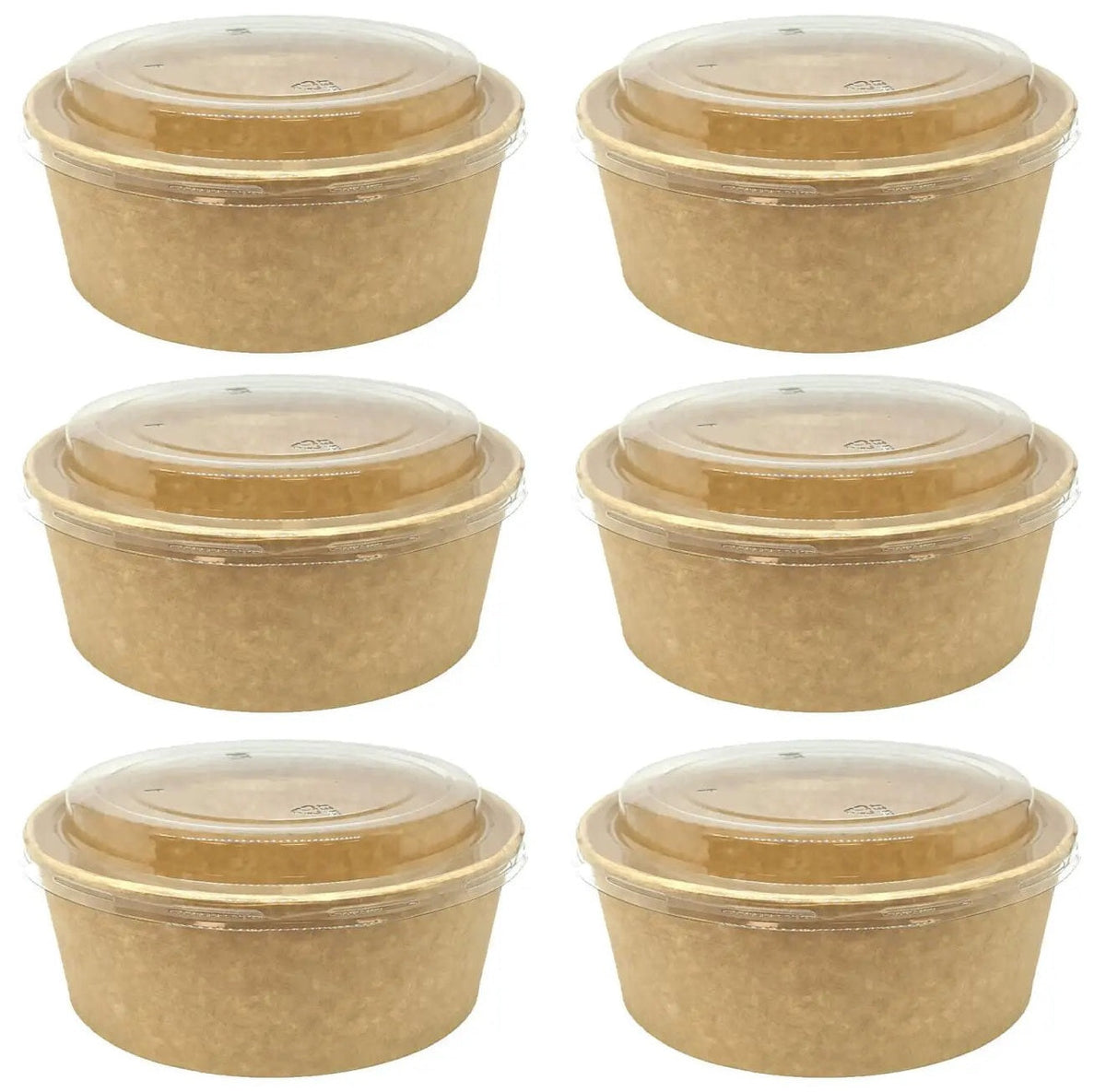 6 x Container Lid Pet For Squat Paper Bowl 50Pk X 6