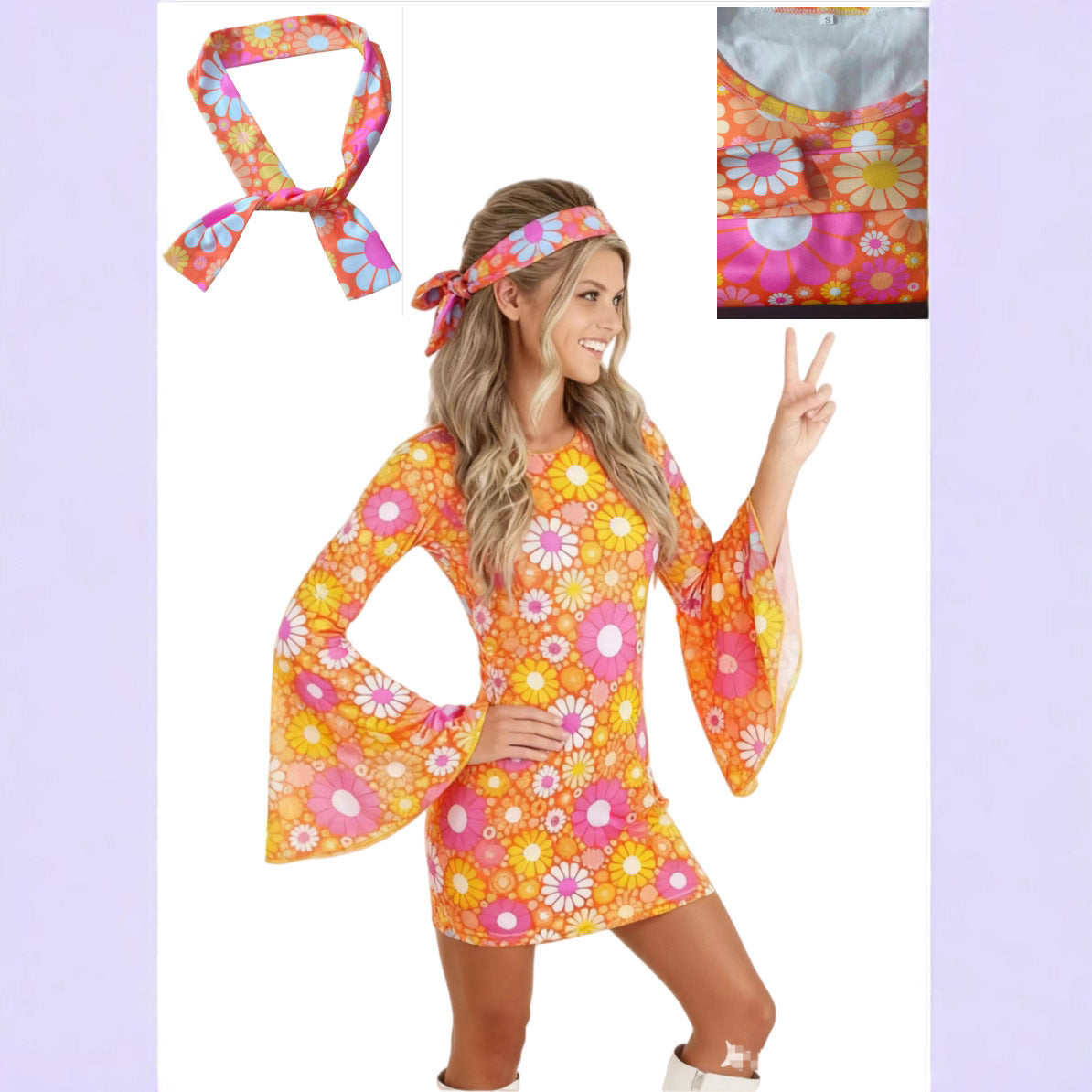 Casual Round Neck Hippie And Disco Fashion