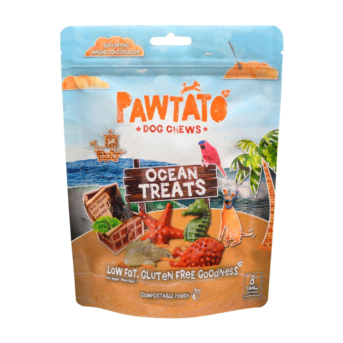 Benevo Pawtato Ocean Treats Grain Free Dog Chews 140g - Case of 10